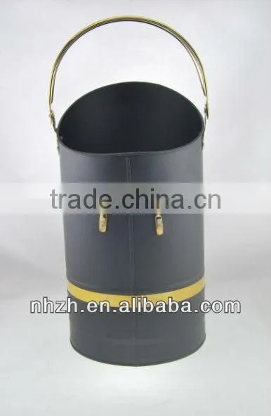 Home Fireside 17inch Matte Black Metal Coal Scuttle photo-2