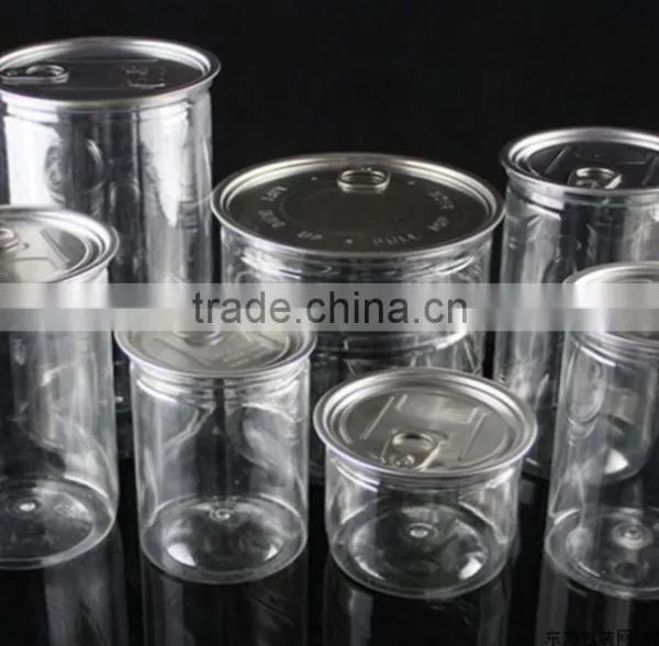 China Made Empty Cans,plastic Bottles,plastic Easy Open Can,PET Easy Open Can for Dry Food, Nuts,candies, Plastic Jar photo-3