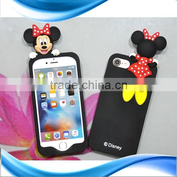 2017 New Product for Iphone 6 Silicone Case 3D Cartoon Silicone Phone Case