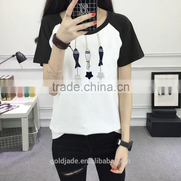 Custom Fashionable Logo Printing Women Round Neck Short Sleeves T Shirt photo-2