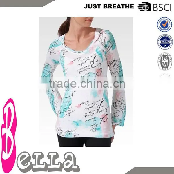 Wholesale Long Sleeve Hot Loose Fit Bamboo Fitness Clothing for Ladies