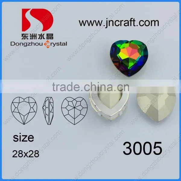 Factory Price Popular Heart Shape Crystal Glass Bead With Claw photo-3