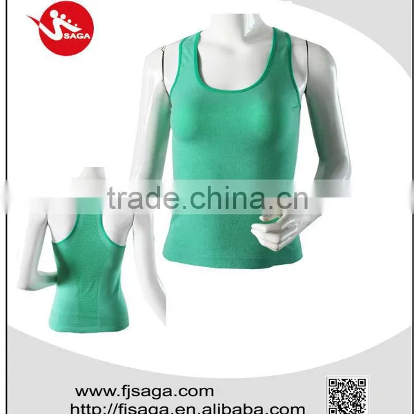 Womens Polyester Cotton Yoga Fitness Singlet Tank Top