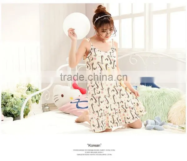 Ms Summer New Cotton Condole Belt Vest Skirt Pajamas in Nightgown Camisole Leisurewear Han Edition Dress Sexy photo-2