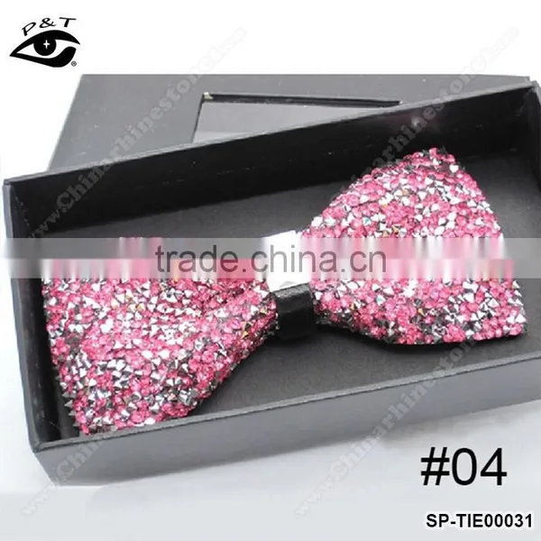 Bling Rhinestone Bow Tie Gift Case Packing Handmade Crystal Bowtie photo-4