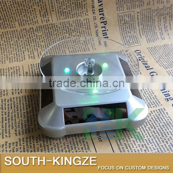 Silver Acrylic Watch/Jewelry/Camera Solar Power Rotating Display Stand photo-2