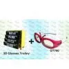 Red Active Shutter 3D Glasses With Trolley