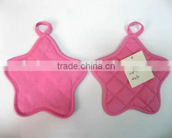 Orange Star Shape Pot Mitt Solid Color Cotton Potholder photo-5