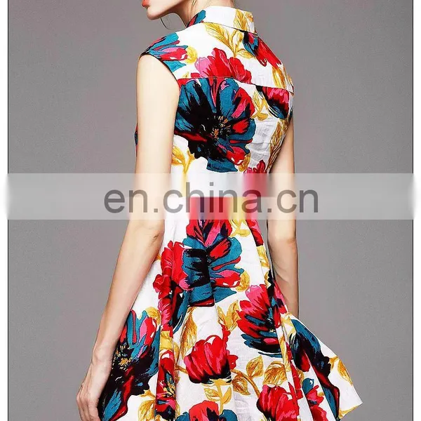 High Quality Sleeveless Print Skater Dress Summer 2016 photo-3