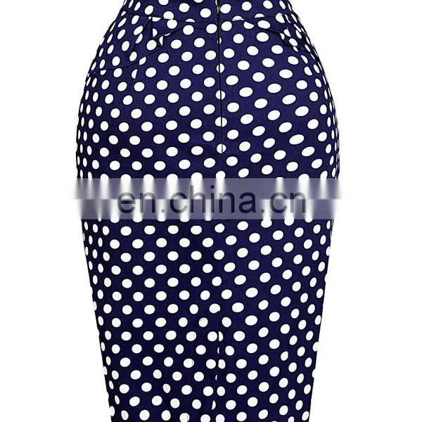 Grace Karin Occident Sexy Women Short Hips Wrapped Retro Cotton Polka Dots Vintage Skirt CL008928-2 photo-4