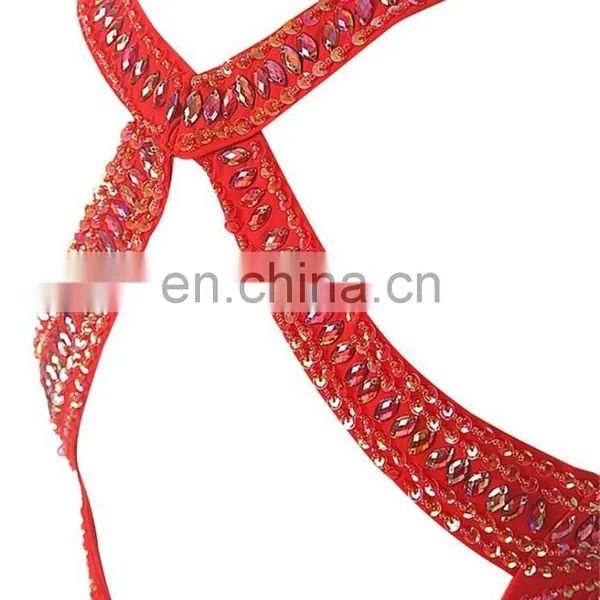 Red Spaghetti Strap Chiffon Long Evening Party Gowns 2016 A-line Criss Cross Strap Back Prom Dress With Crystals Sequined photo-5