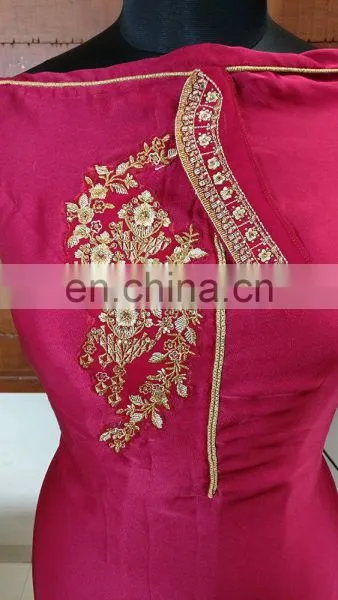 2017 Women Wedding Party Wear Semi-Stitched Straight Cut Salwar Kameez (salwar Kameez Suits) photo-4