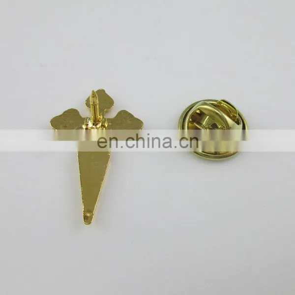 Religious Royal Blue Saint James Crusader Cross Brooches Lapel Pin photo-2