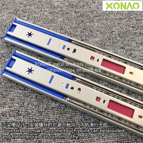 45MM Soft Close Full Extension Ball Bearing Slide(Double Springs&press release)