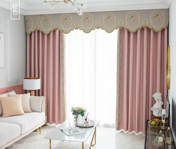 Chinese Embroidery Double-side Cottton and Linen Curtain photo-2