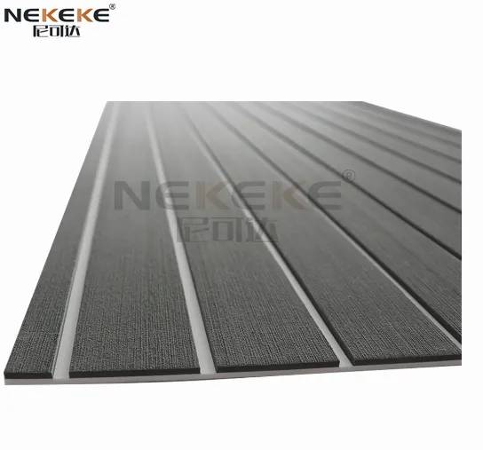 NEKEKE 6mm Dark Gray + White Lines Boat Yacht Marine EVA Deck Foam Sheet Composite Outdoor Decking photo-3