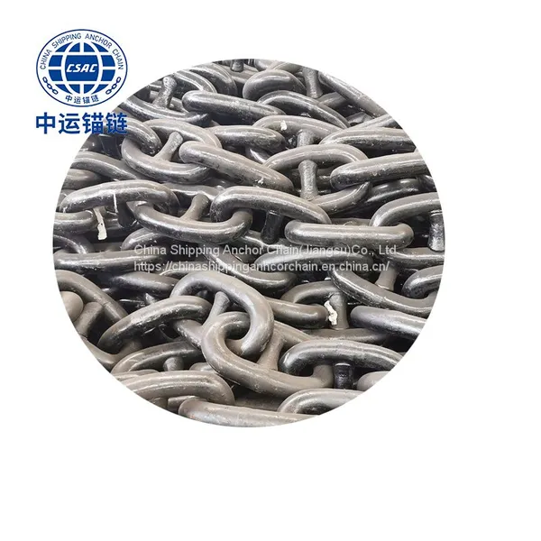 68mm Black Painted Floating Wind Power Platform Studless Link Anchor Chain