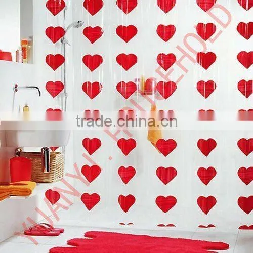 Hearts Shower Curtain Fabric Polyester Shower Curtain