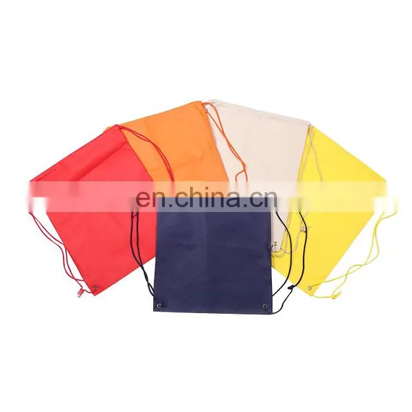 Eco Friendly Folding 210D Polyester Drawstring Travel Gym Dust Bag Drawstring Backpack With Custom Silk Screen Printing Logo photo-2