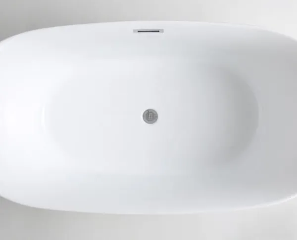 Top Quality Artificial Stone 1.35m Small Size Freestanding Acrylic Solid Surface Stone Bathtub for Bathroom photo-3