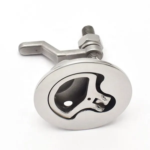 Stainless Steel 316 Marine Ship Yacht Boat Hardware Cam Latch Locking Hatch Handle Turning Lock Lift Ring photo-2