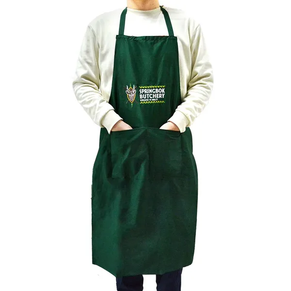 Wholesale Comfortable Kitchen Cooking Polyester Cotton Durable Apron with Custom Logo