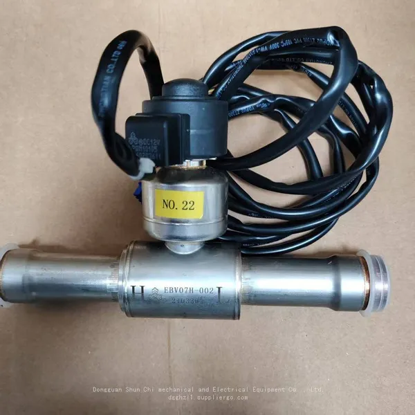 SANHUA Elektrokugelhahn, Drosselventil, elektronisches Expansionsventil, 2-Wege-Ventil EBV07H-002, mit Spule, 22 Anschluss