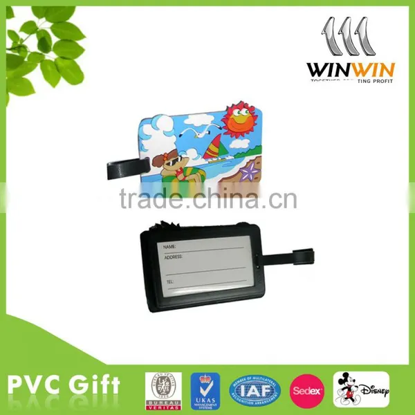 2016 Hot Sale OEM Wholesale 3D Fine Quality Soft PVC Luggage Tag photo-2