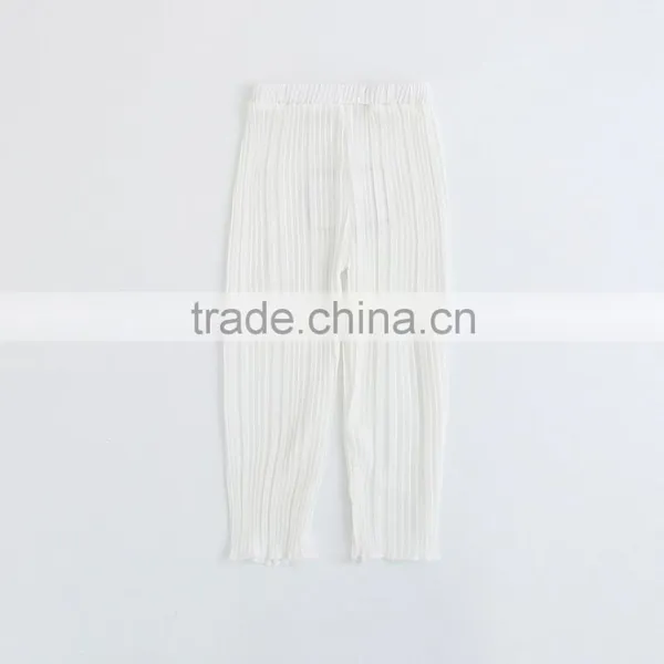 Europe Stylish Summer Children's Clothes Girl Clothes Five Solid Cream Color Chiffon Pleated Shorts Clothing Pants 2-9Y photo-6