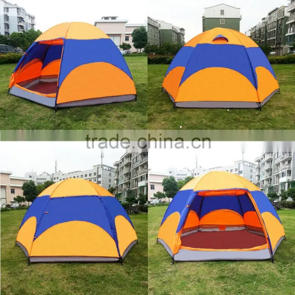 Travel Sport Earthquake Caulking Double Hexagonal Hiking Foldable Sun Beach European Camping Tent photo-6