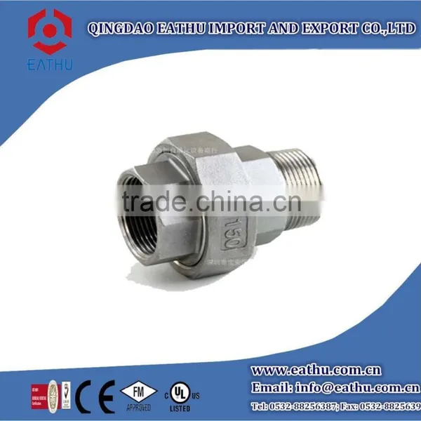 Stainless Steel Threaded Pipe Fittings Union Conical Joint M/F