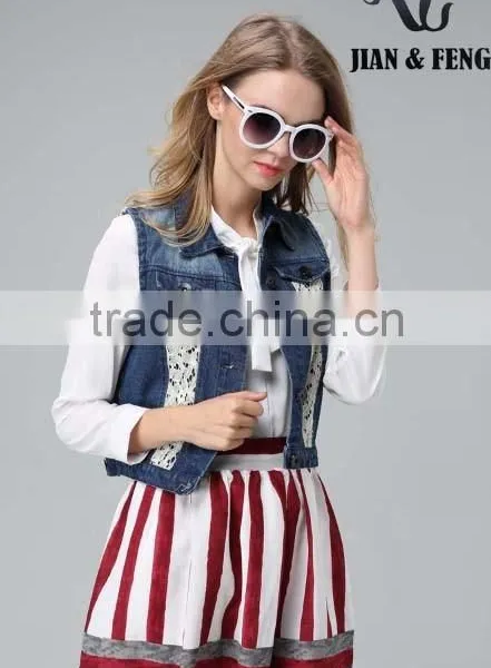 Women Fashion Retro Joker Sleeveless Denim Vest Girls photo-5