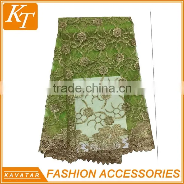 China Market Popular New Design African High Cotton Lace Fabrics photo-4