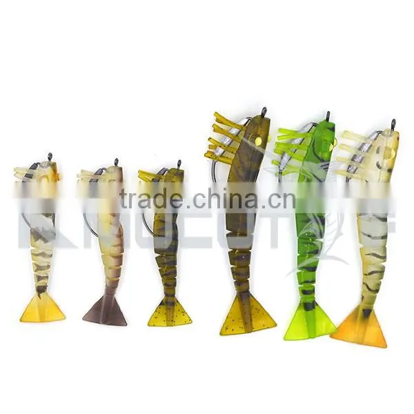 Kmucutie CHS006 Soft Live Smart Shrimp Fishing Lure Lumo Eyes VMC Hook for Saltwater Fishing photo-6
