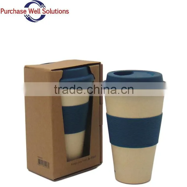 Wholesale Eco-Friendly 400ml Bamboo Fiber Coffee Cup With Lids,Bamboo Fiber Cup