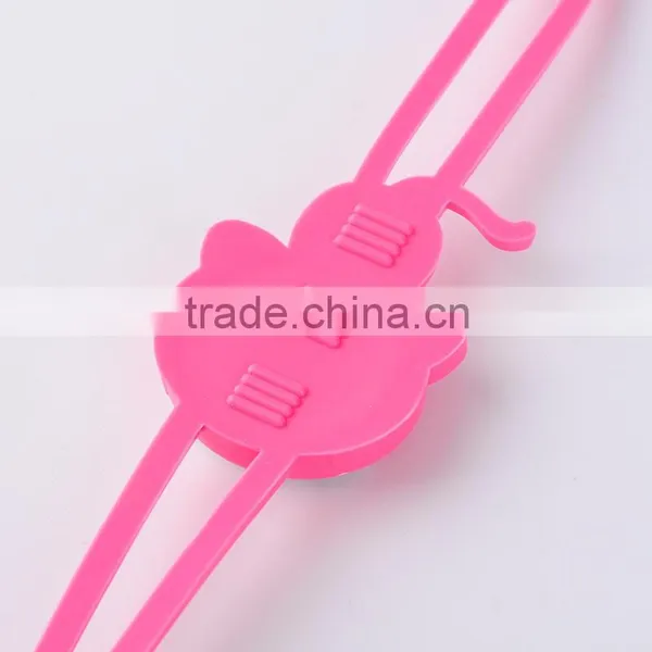 Silicone Bright Color Lying Prone Cat Kid's Summer Wristwatches With CE photo-5