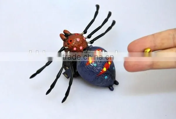 4 Inch Spider Plastic Kids Pull String Insect Toys for Wholesale, Halloween Pull Toy From China