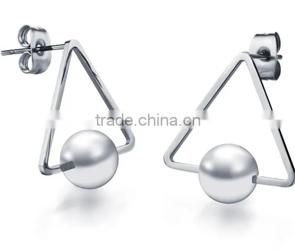 Wholesale Fashion Jewelry for Ladies Triangle Shell Pearl Earring photo-2