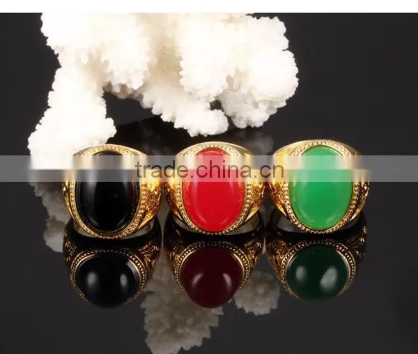 Copper Gold Plated Jewelry Stone Agate Ring Model Woman photo-5