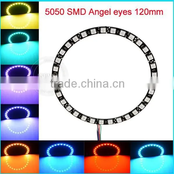 20 Colors Changing 120mm Epistar Chips DC12V 5050 Smd Black PCB Full Circle Angel Eyes Auto Parts for Toyota Corolla photo-3