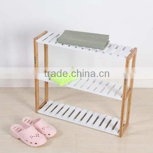 New arrival mini 3tiers bamboo towl rack,white hanging bathroom shelves