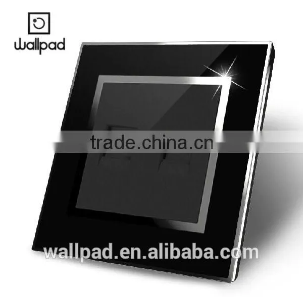 OEM Factory Wallpad Black Waterproof Acrylic Glass 110~250V EU UK RJ11 RJ45 Telephone Computer Wall Socket Modular Jack photo-2