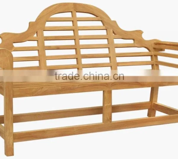 Solid Teak Lutyen Bench, Natural Finish