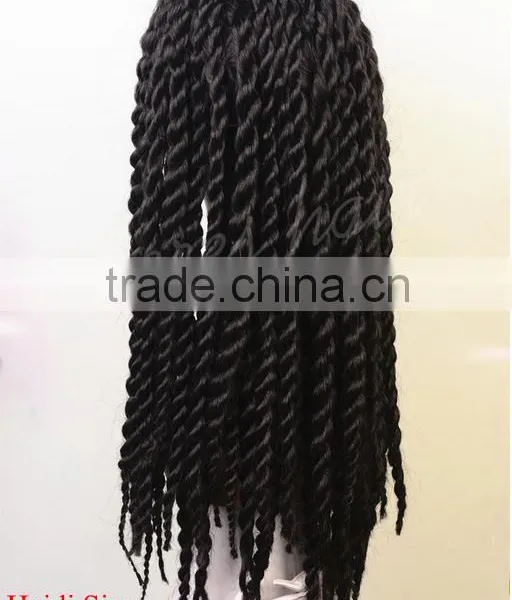 100% Japanese Fiber Havana Mambo Twist Crochet Braids Synthetic Lace Front Wig Wtih Baby Hair photo-6