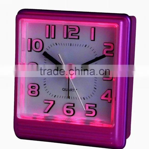 LED Touch Light Square Alarm Clocks With Snooze Crescendo Beep Sound photo-3