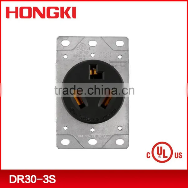 UL CUL 125V/250V 30 AMP Nema 10-30R 3-Pole 3-wire Electrical Power Device