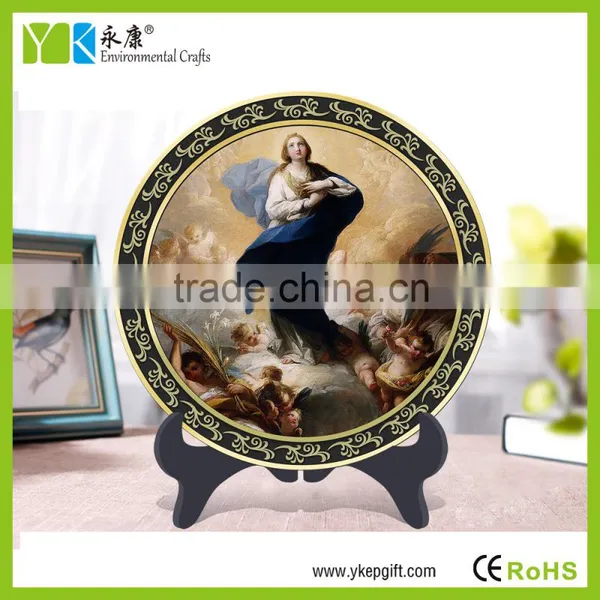 Eco-friendly Religious Catholic Christian Blessed Virgin Mary Baby Angels Decorative Carbon Custom Tourist Souvenir Plates photo-2