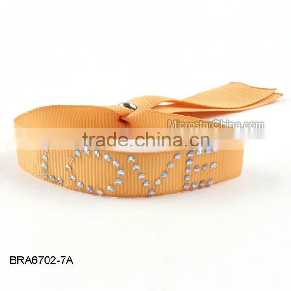 2016 New Design Resin Crystal Beads Adjustable Fashion Ribbon Bracelet Wholesale photo-5