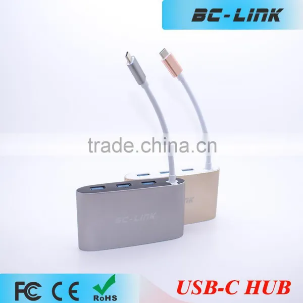 Super Speed USB 3.1 Type C Hub With USB-C Connection