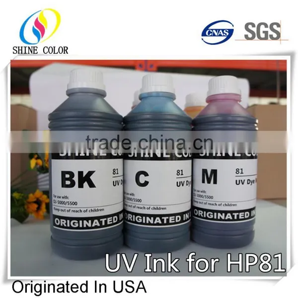 1000ml 6 Color for HP 81 UV Dye Ink for HP Designjet 5000 5500 Inkjet
